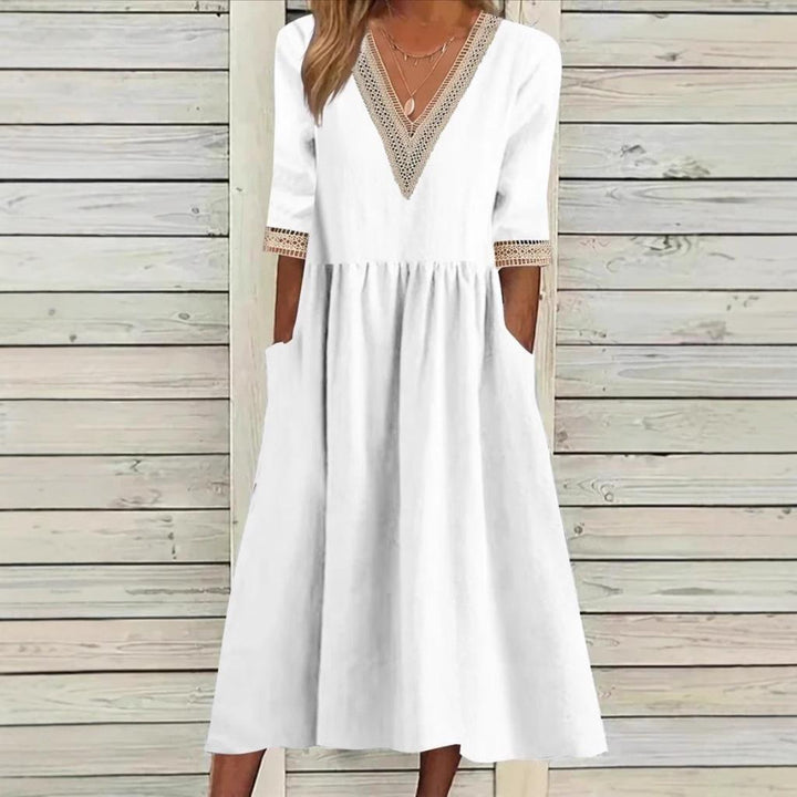 LIVIA | ROBE MI-LONGUE À DENTELLE