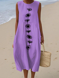 Emma - Robe Midi Décontractée Violette