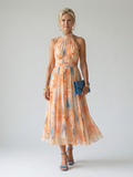 Manon | Robe midi douce à col halter