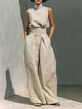 Amara — Ensemble minimaliste blouse et pantalon fluide