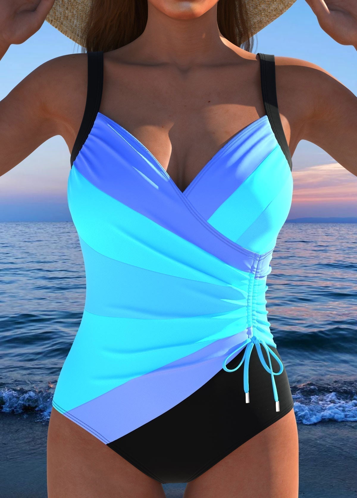 Annelore - Maillot Sculptant Color Block