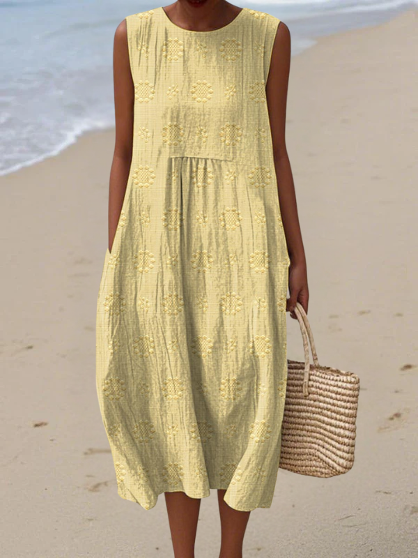 Rose - Robe Midi Brodée Élégante
