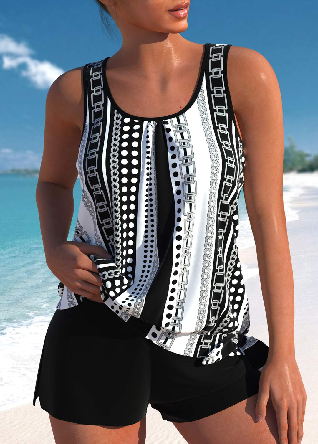 Remy - Élégant Tankini Tropical