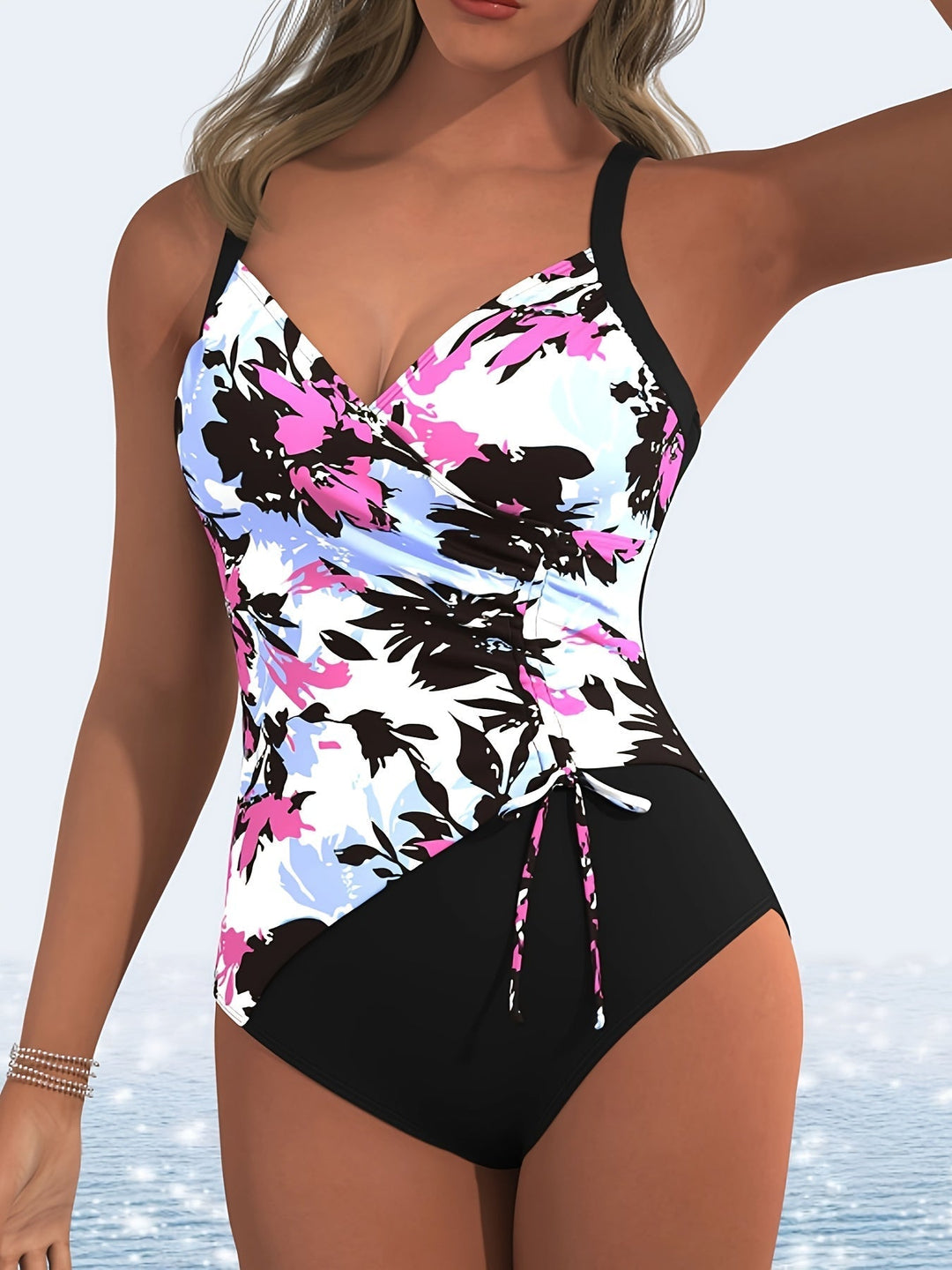 Marlies - Maillot Floral Taille Haute