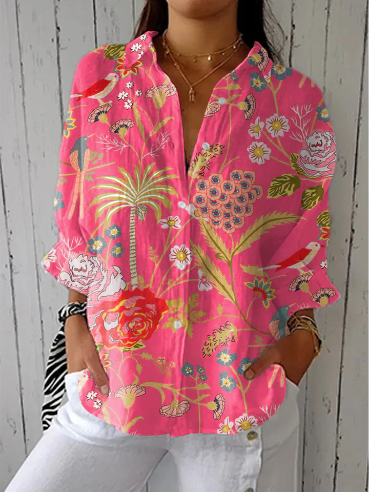 Fiona – Blouse florale inspirée du jardin printanier