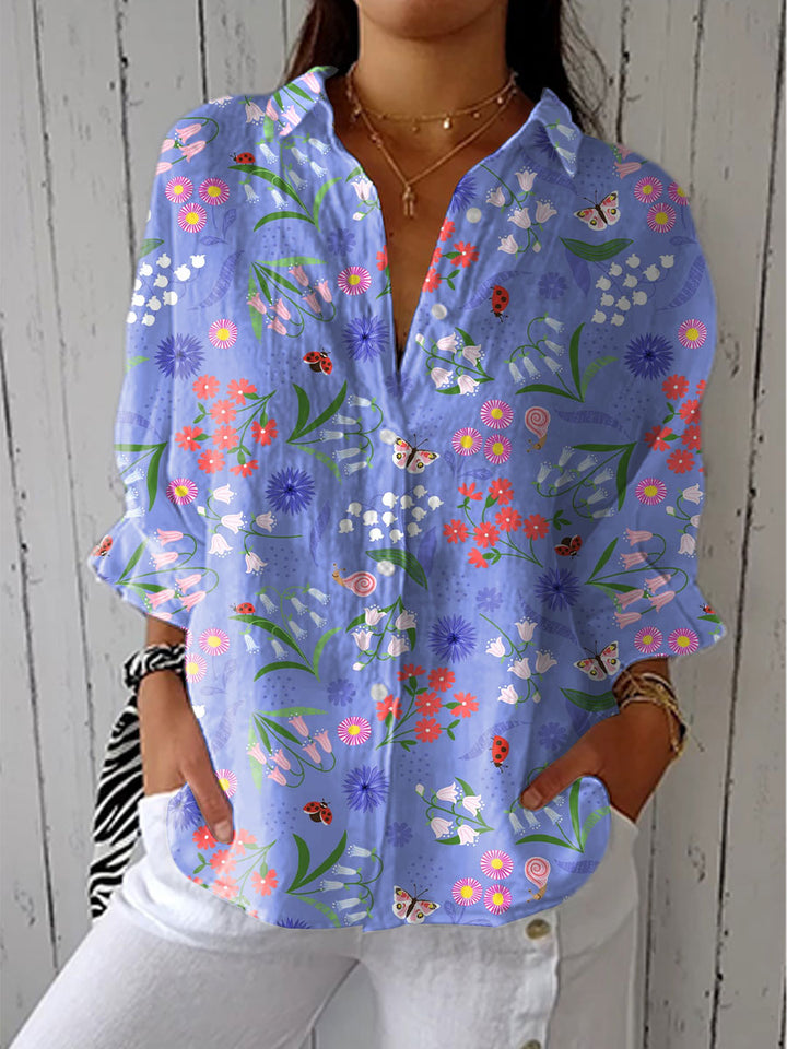 Fiona – Blouse florale inspirée du jardin printanier