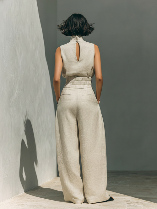 Amara — Ensemble minimaliste blouse et pantalon fluide