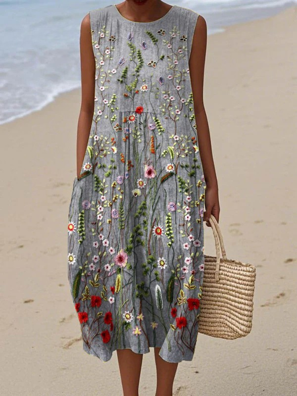 Cara - Robe Midi Fleurie Chic