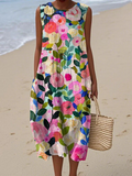 Ava - Robe Midi Florale Éclatante