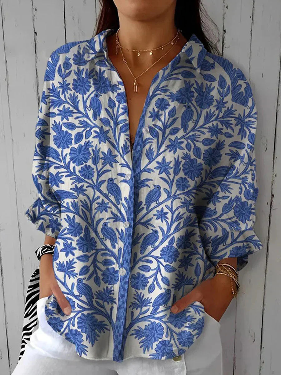 Fiona – Blouse florale inspirée du jardin printanier