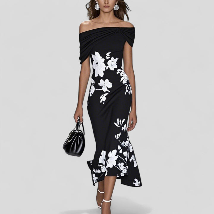 Isabelle – Robe midi élégante imprimée