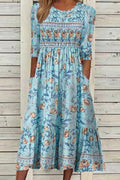 Annie – Robe midi fluide et confortable à imprimé floral