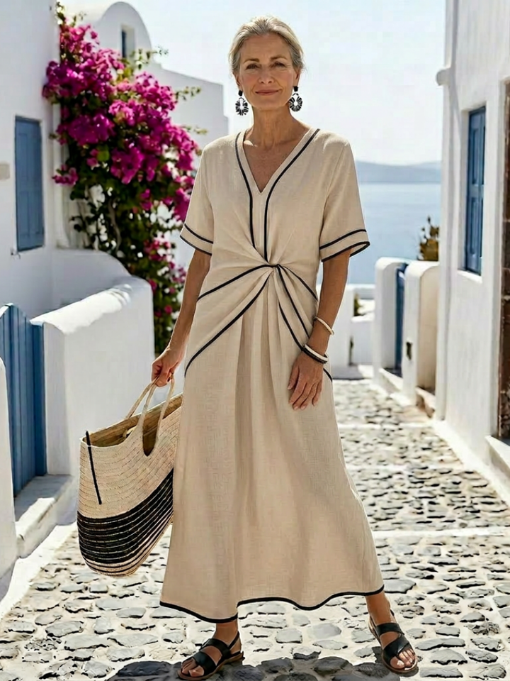 Linéa – Robe midi col V