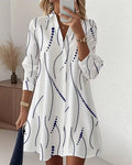 Camille – Robe chemise col ondulé