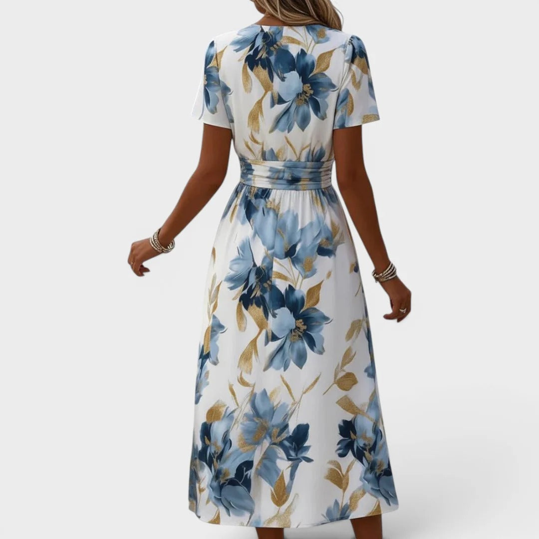 Audrey - Robe Élégance en Fleurs