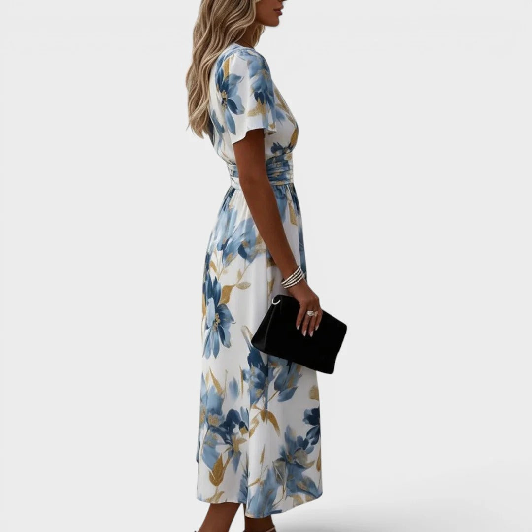 Audrey - Robe Élégance en Fleurs